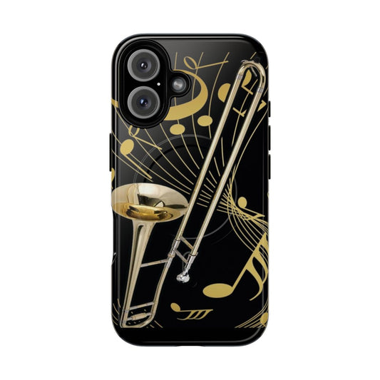 Trombone and music note magnetic tough phone case