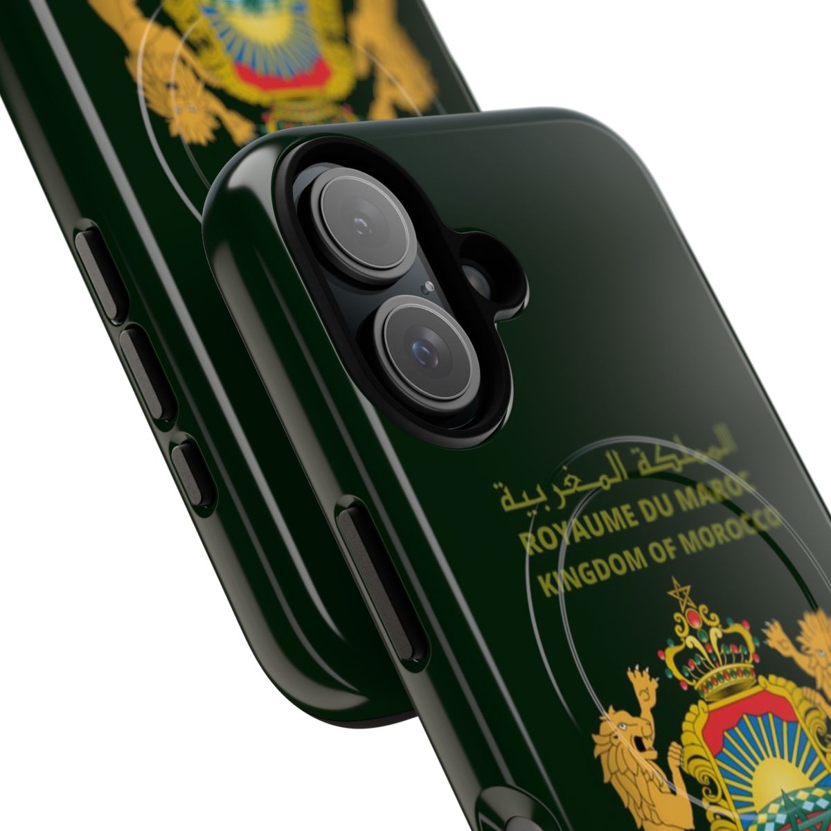 Magnetic tough phone case featuring the flag and imagery of Morocco - Detail