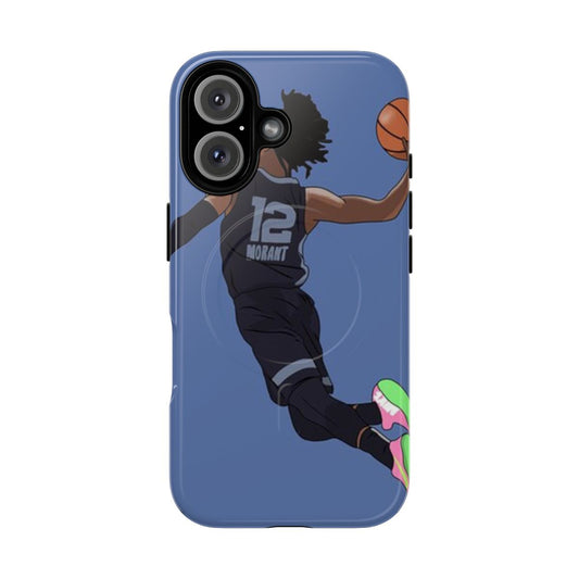 Ja Morant inspired basketball-themed phone case featuring a magnetic tough design