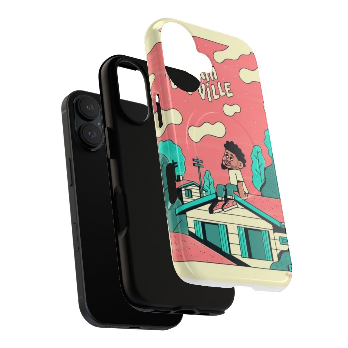 Dreamville Inspired J Cole Cartoon Design Magnetic Tough Phone Case - Layers