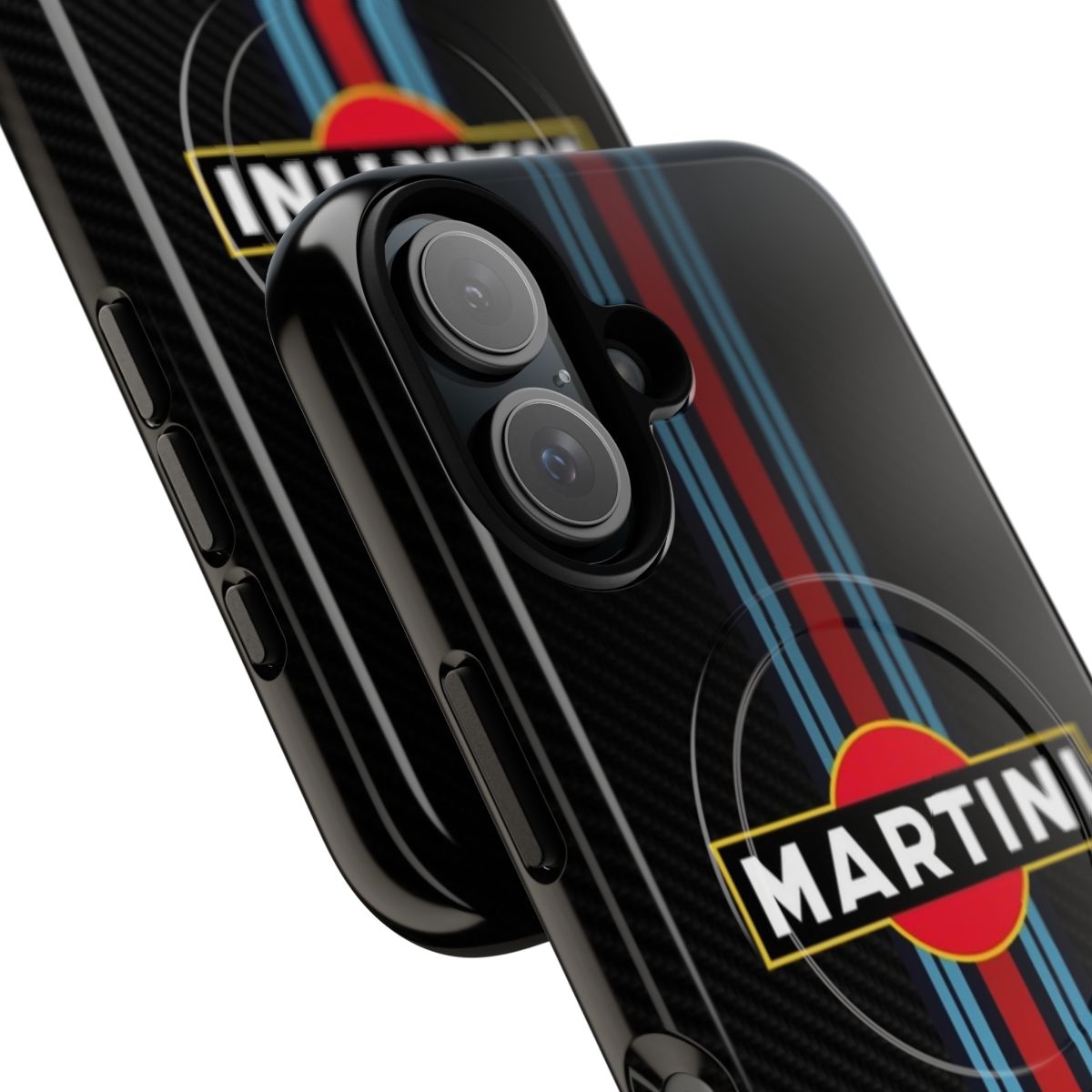 Martini racing inspired magnetic tough phone case with racing stripes - Detail