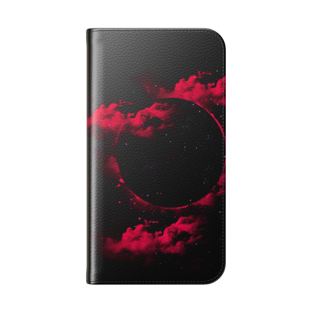 Black hole galaxy phone case with space and celestial design - Folded Back