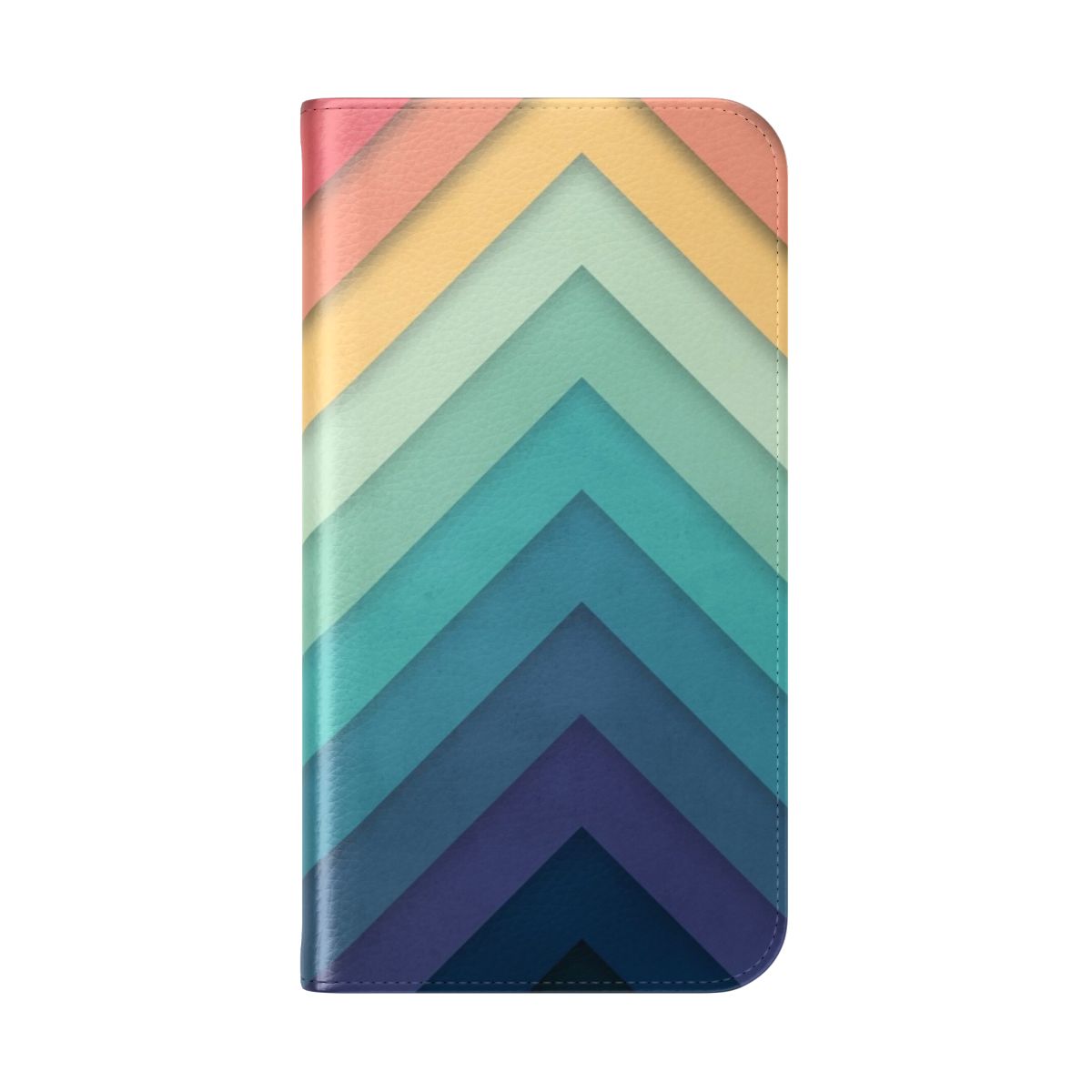 Retro Chevron Pattern Flip Cover Phone Case - Folded Back