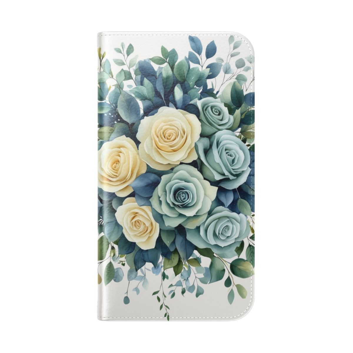 Vibrant watercolor illustration of a floral bouquet on a phone case - Folded Back