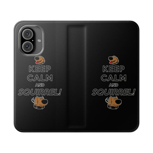 Flip phone case featuring a squirrel design inspired by the Pixar movie Up