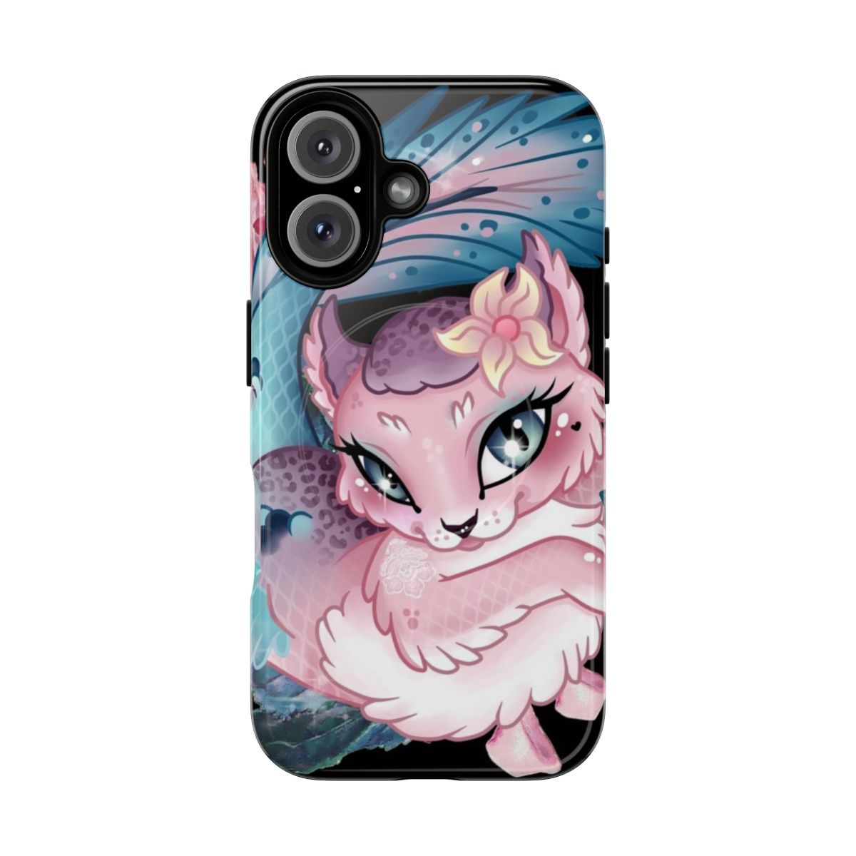 Purrmaid-inspired magnetic tough phone case with a kawaii cat design