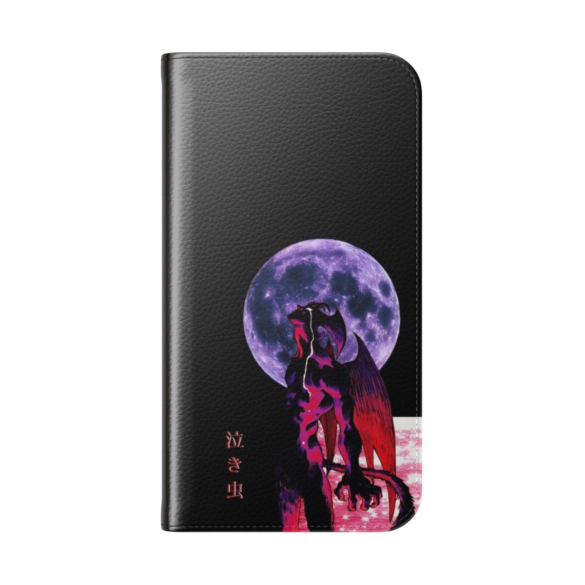 Vibrant and eye-catching phone case featuring Devilman Crybaby anime-inspired design with a 90s aesthetic and glitter accents. - Folded Back