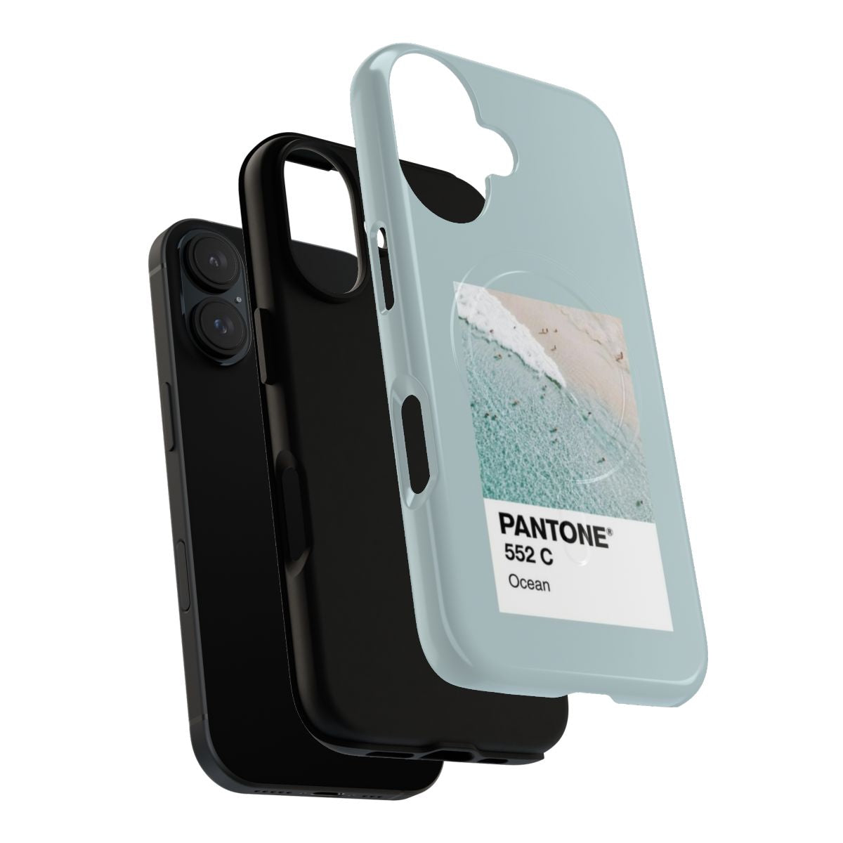 Pantone Ocean Magnetic Tough Phone Case with Ocean Waves Design - Layers