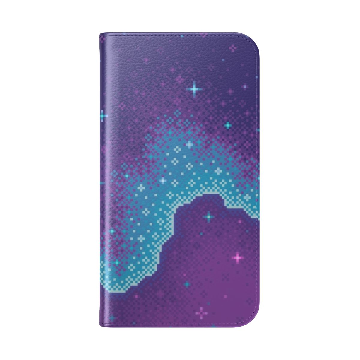 Vibrant galaxy phone case with stars, nebula, and cosmic design - Folded Back