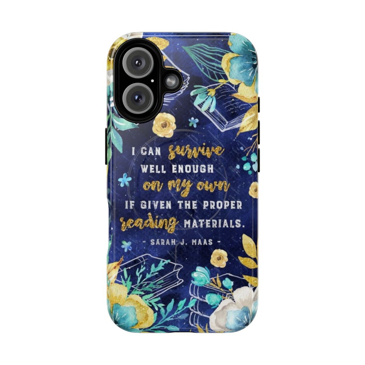 Vibrant floral and watercolor textured phone case for book lovers