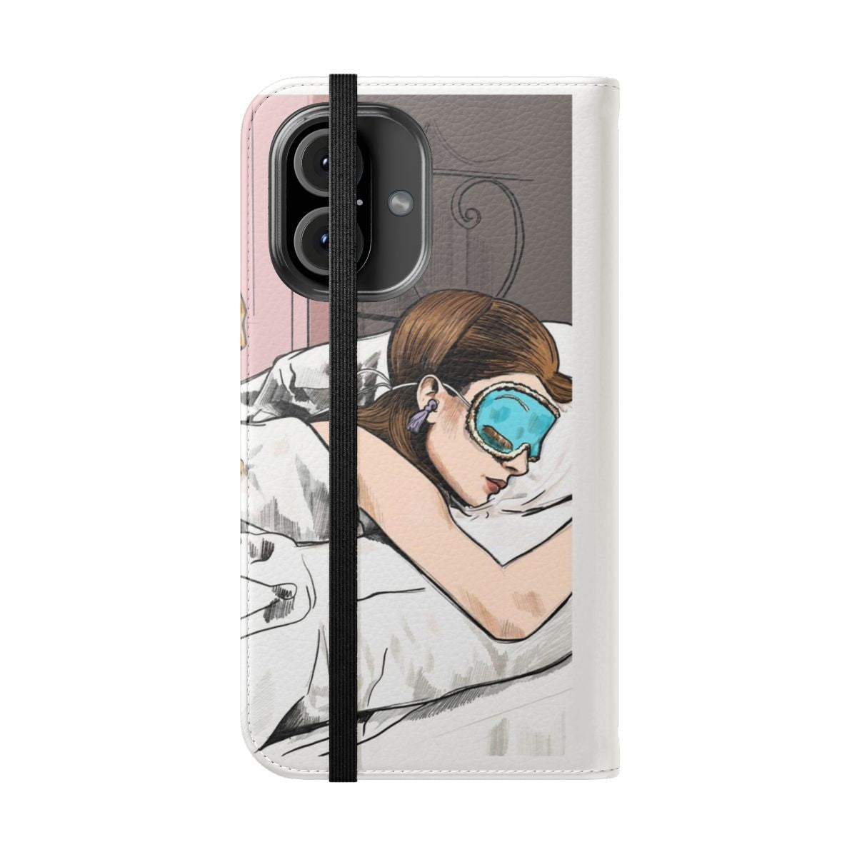 Flip cover phone case featuring Audrey Hepburn as Holly Golightly from the film Breakfast at Tiffany's - Folded Front