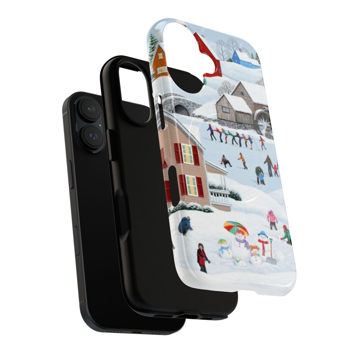 Cozy winter landscape design on a magnetic tough phone case - Layers