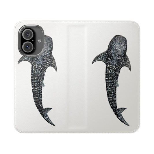 Watercolor illustration of a majestic whale shark on a phone case