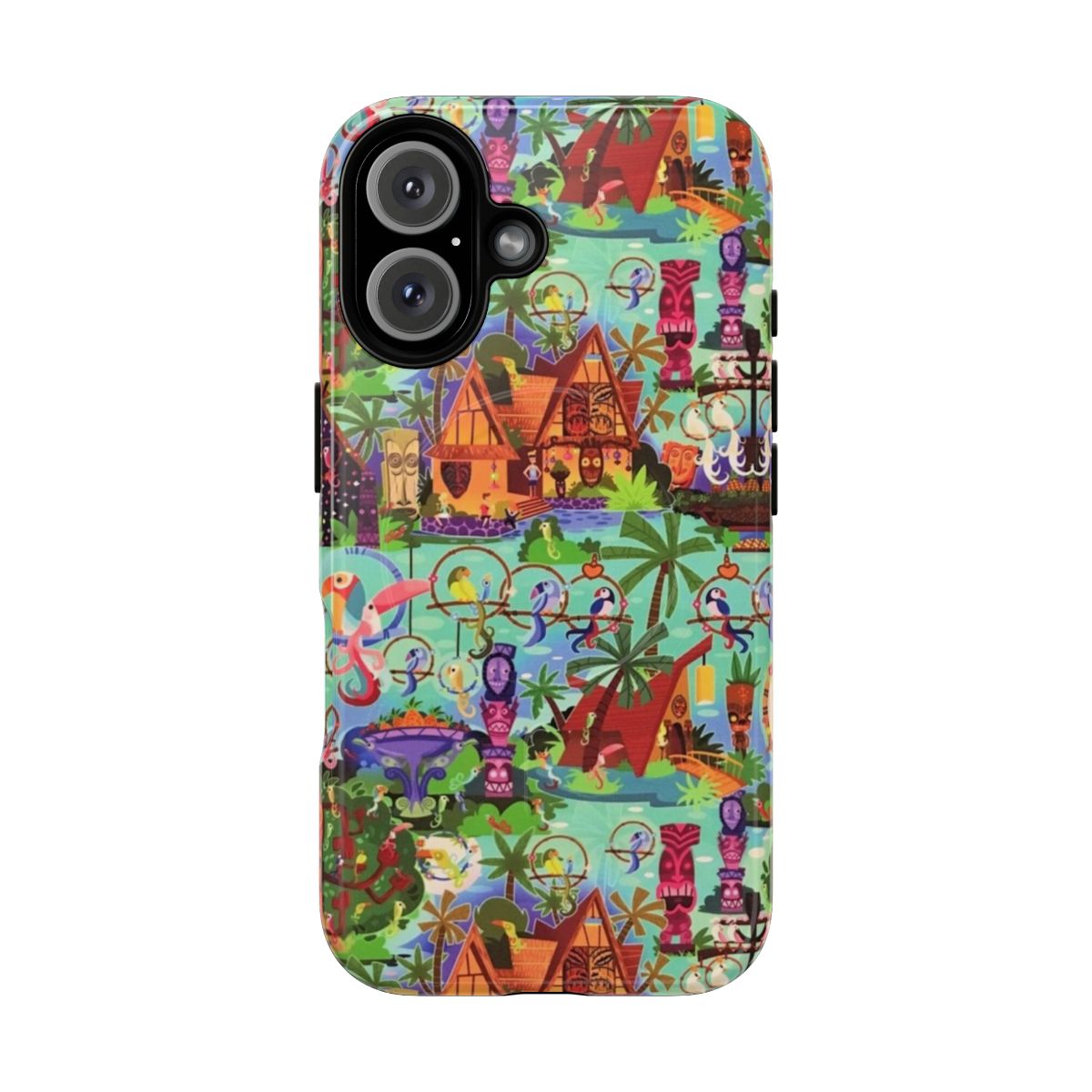 Tropical Disney-Inspired Magnetic Tough Phone Case with Enchanted Tiki Room Collage Design