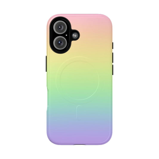 Pastel rainbow gradient magnetic tough phone case