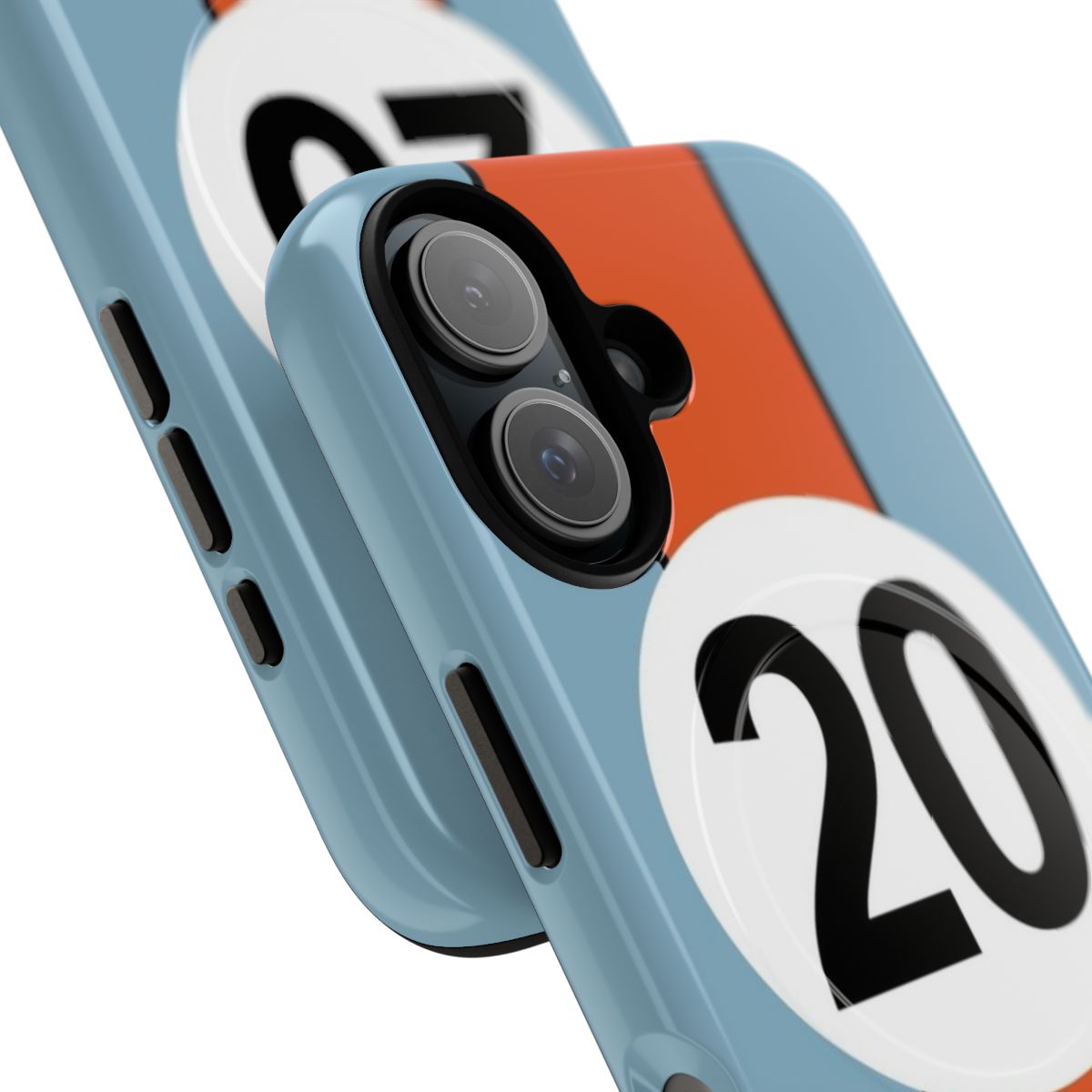 Sleek and durable phone case featuring racing colors and Porsche-inspired design - Detail