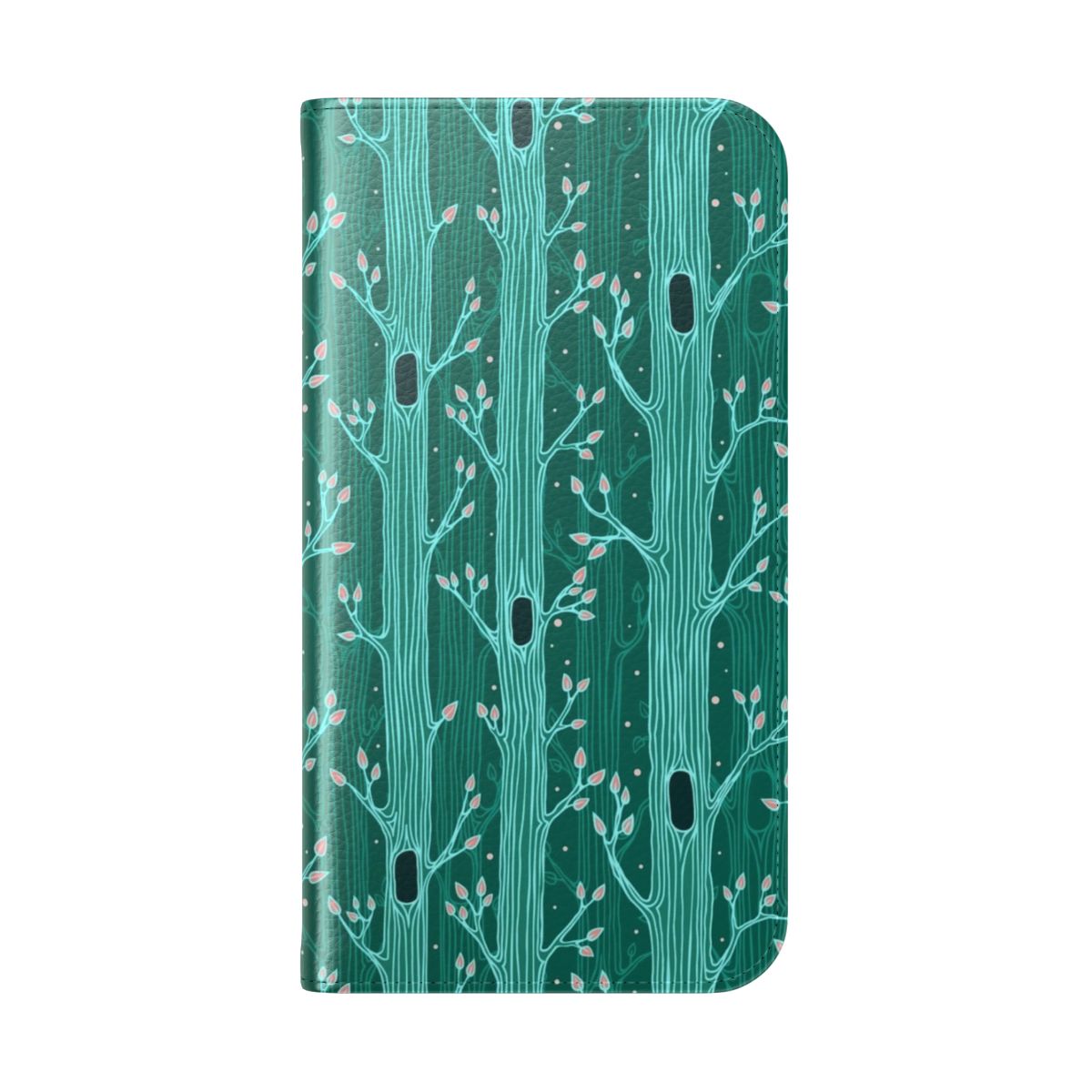 Emerald forest seamless pattern phone case with trees - Folded Back