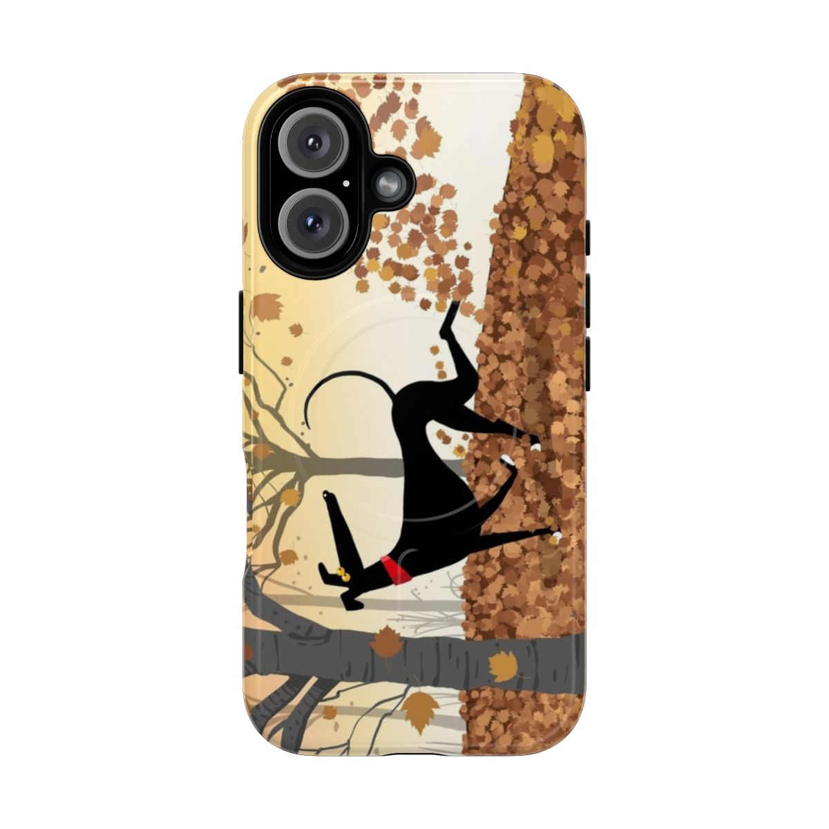 Autumn Hound Magnetic Tough Phone Cases featuring greyhound, whippet, and lurcher breeds in a nature-inspired design