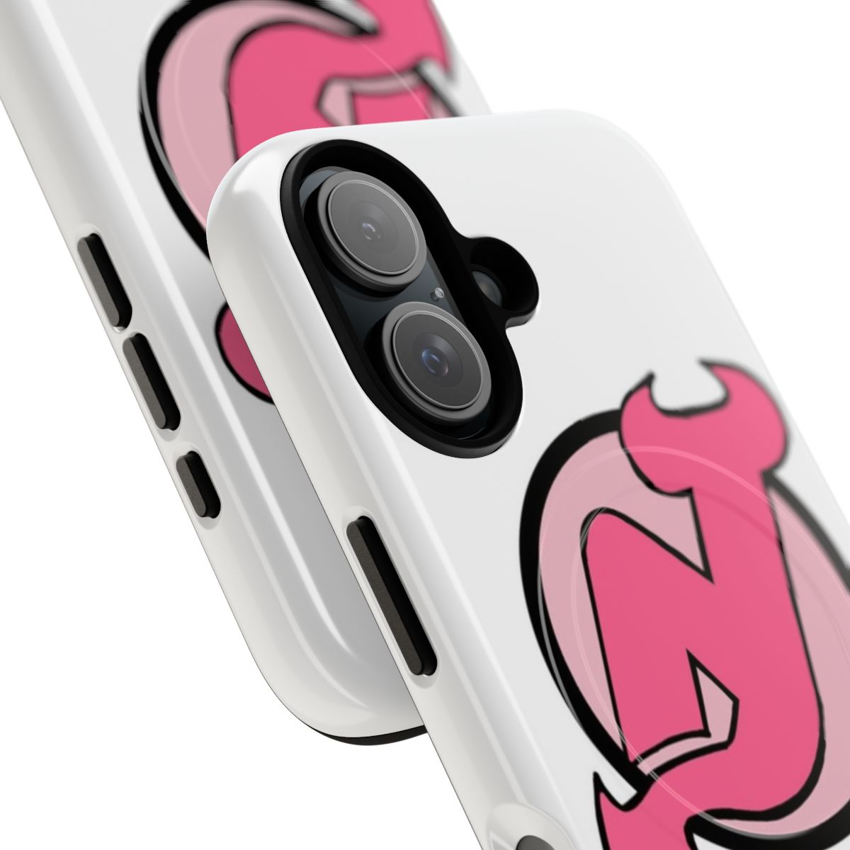 Pink magnetic tough case with New Jersey Devils logo and player names - Detail