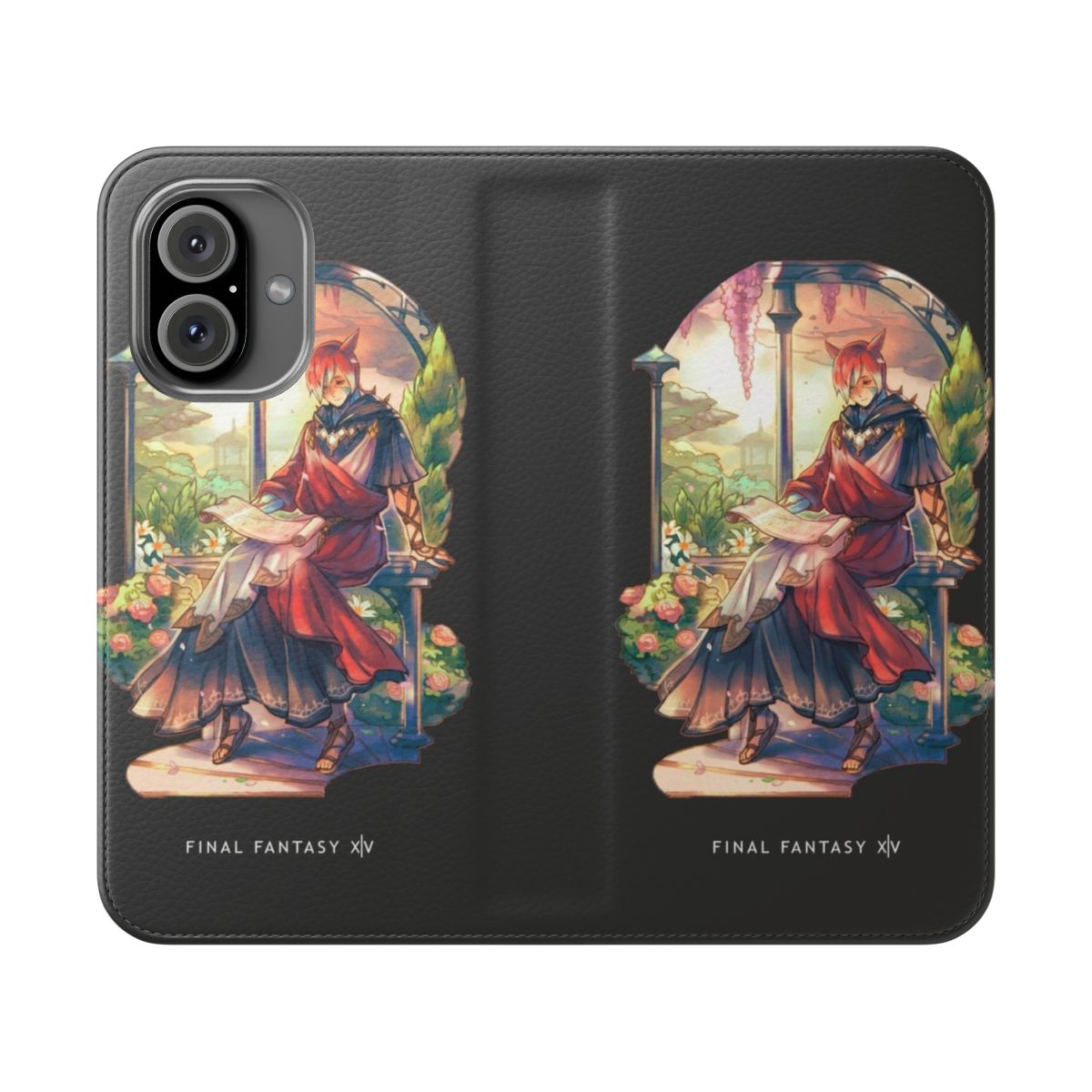 Serene Fantasy Flip Cover Phone Case with Crystal Exarch Garden Inspired Design