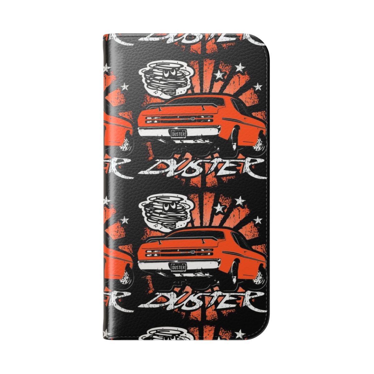 Vintage-inspired flip cover phone case for Mopar car enthusiasts - Folded Back