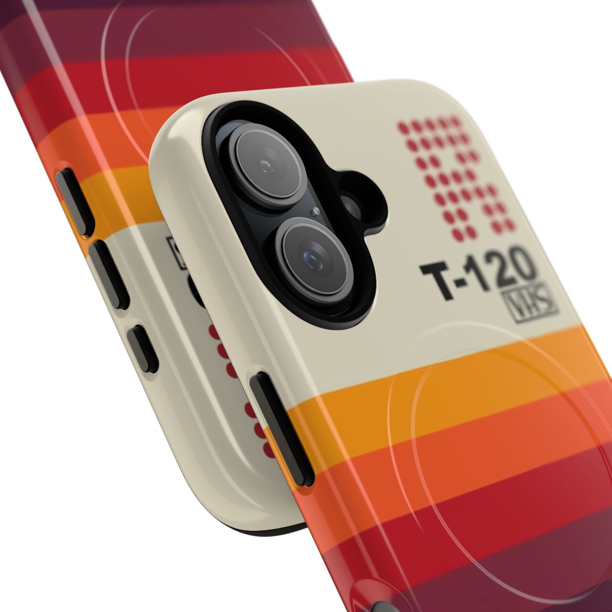 Retro VHS-inspired magnetic tough phone case with a vintage design - Detail