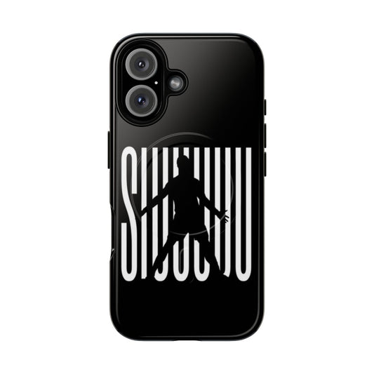 Cristiano Ronaldo inspired magnetic tough phone case with "Siuu" celebration design