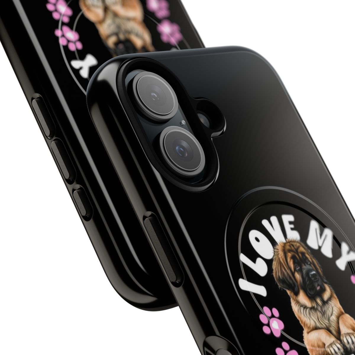 Leonberger dog breed phone case with protective magnetic cover - Detail