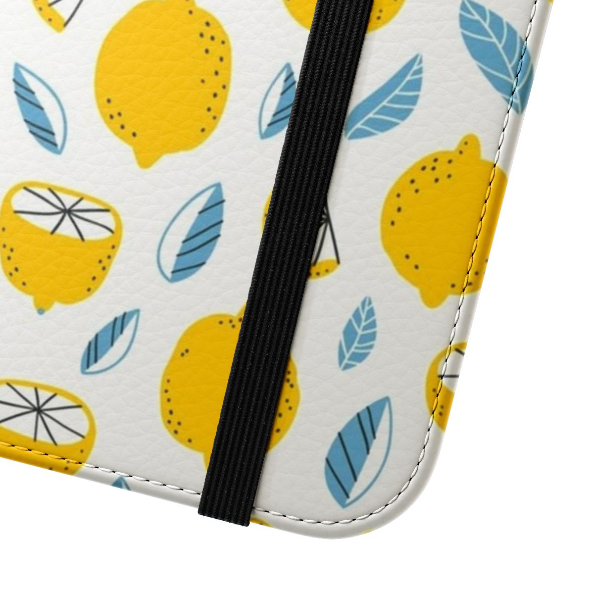 Colorful lemon pattern flip cover phone case - Close Up