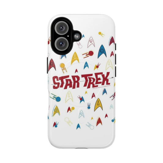 Retro-style Star Trek Original Series Starfleet badge collage magnetic phone case