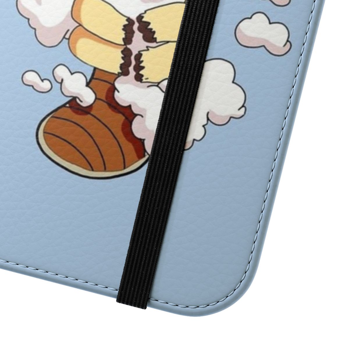 Flip phone case featuring Appa from Avatar: The Last Airbender with clouds in the background. - Close Up