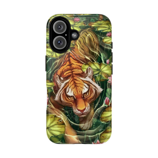 A tough phone case featuring a vivid tiger lily floral design.