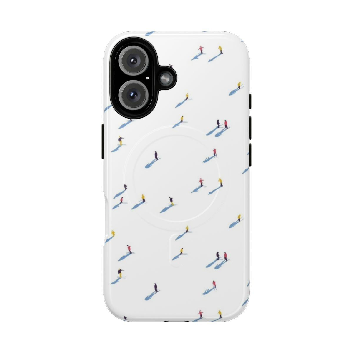 Snow Patrol-inspired winter-themed tough phone case with a snow and ski pattern design