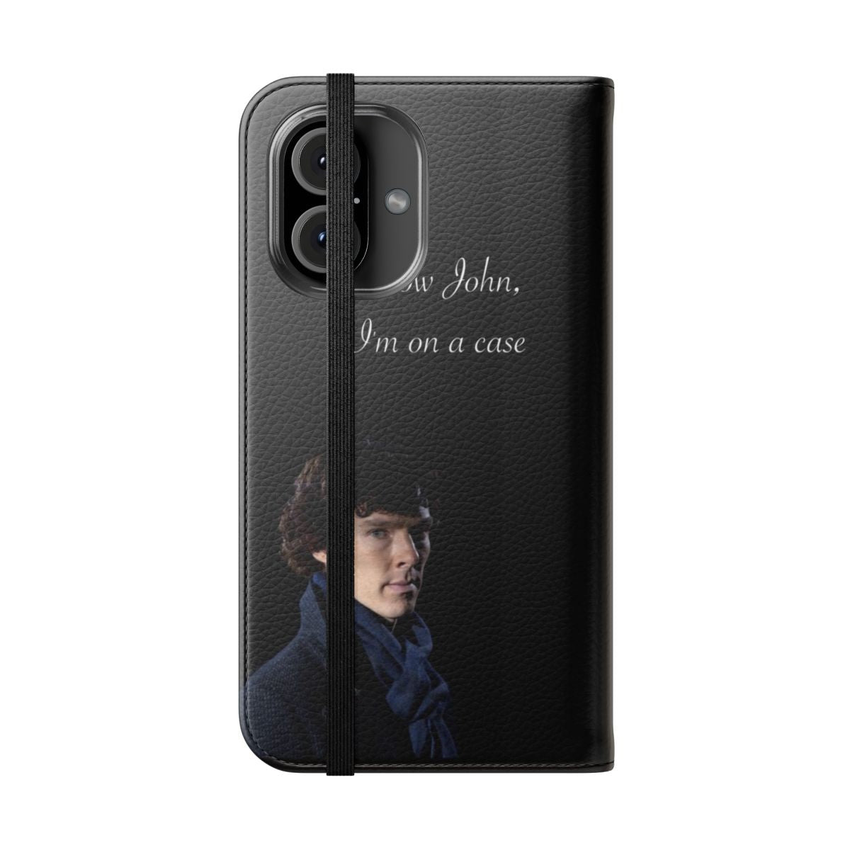 Sherlock Holmes themed flip cover phone case - Folded Front