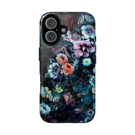 Magnetic phone case with a beautiful floral and botanical design.