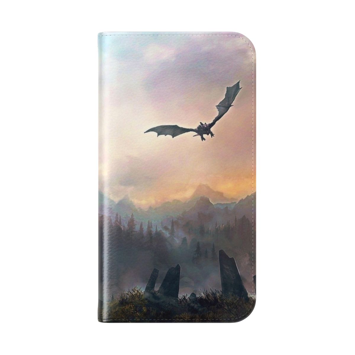 Enchanted Dragon Mountain Fantasy Phone Case - Folded Back