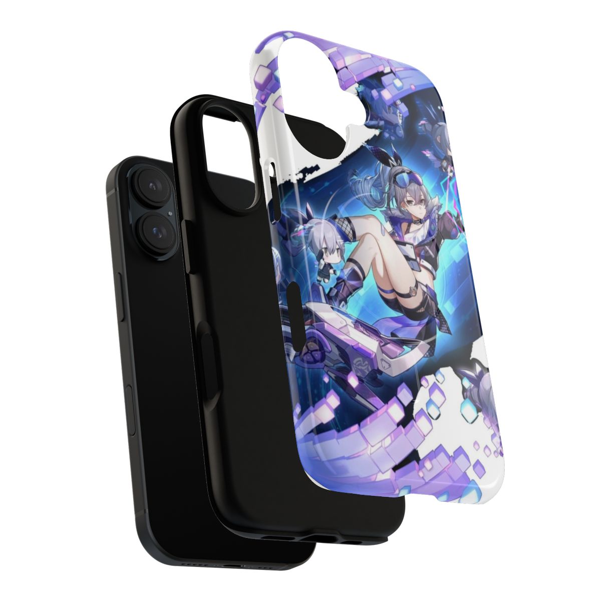 Silver wolf-inspired phone case for Honkai Star Rail fans - Layers