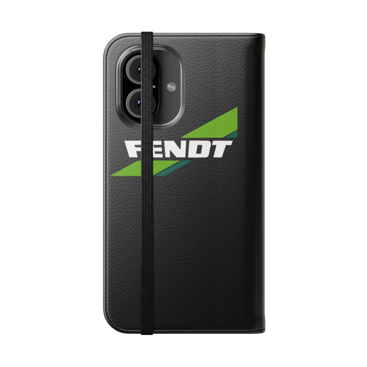 Fendt tractor-themed flip cover phone case featuring the brand's logo and design - Folded Front