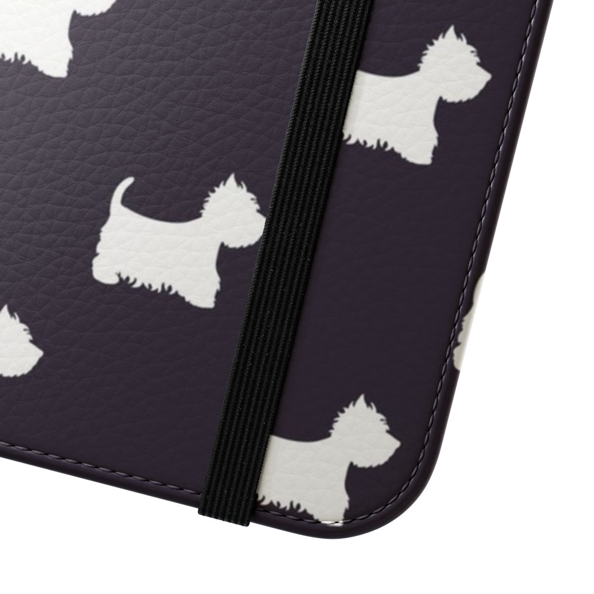 Westie-inspired phone case with a seamless, cute dog pattern - Close Up