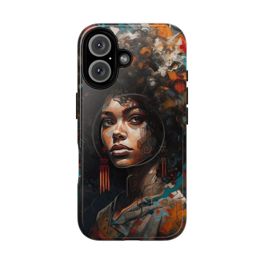 Vibrant Afrocentric art phone case featuring a surreal collage design