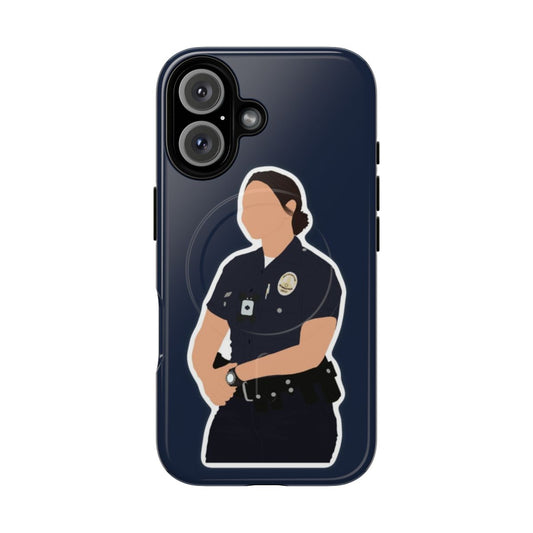 Magnetic tough phone case featuring Lucy Chen, a police officer from the TV show The Rookie