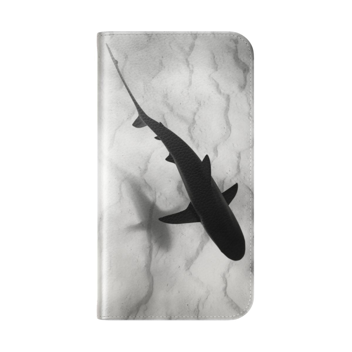 Shark silhouette design on a flip cover phone case - Folded Back