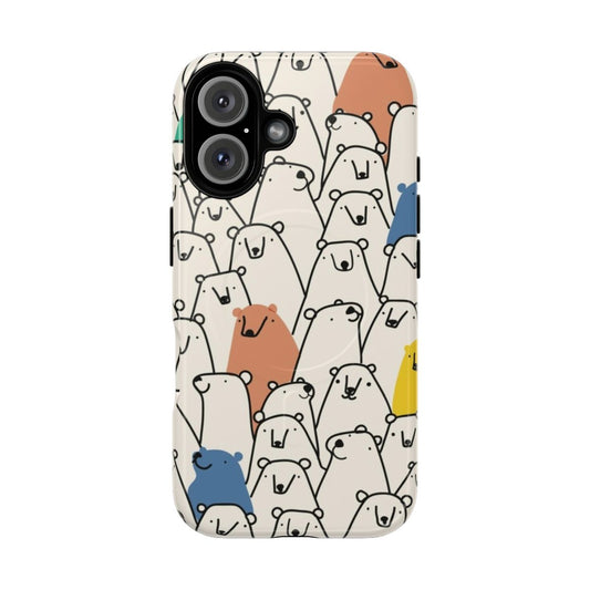 Phone case with a cute bear pattern design