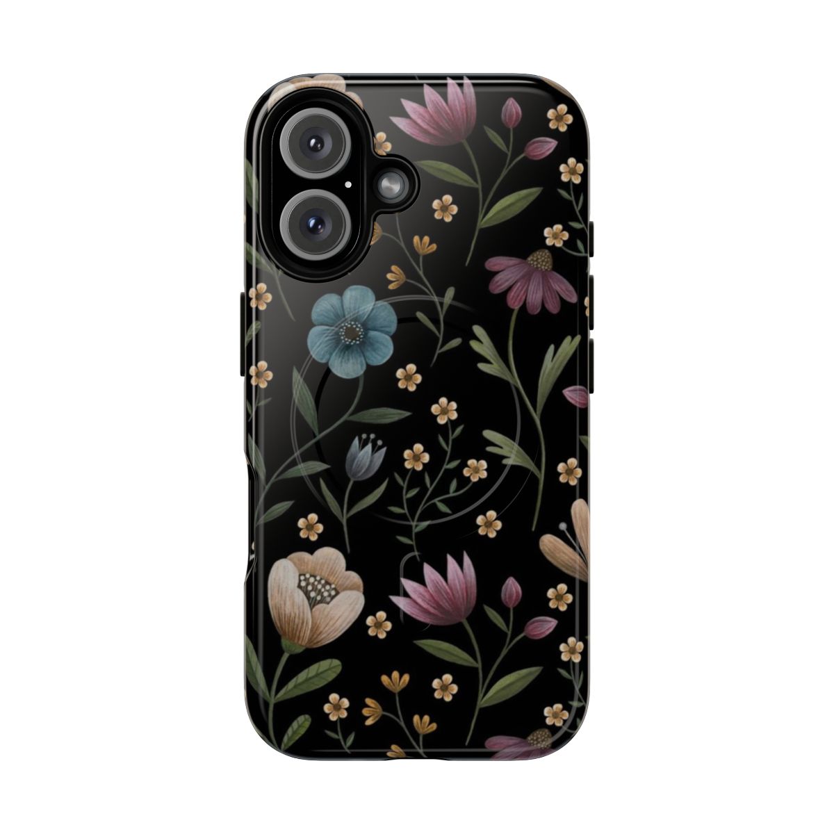 A stylish and protective phone case featuring a secret garden floral pattern design.