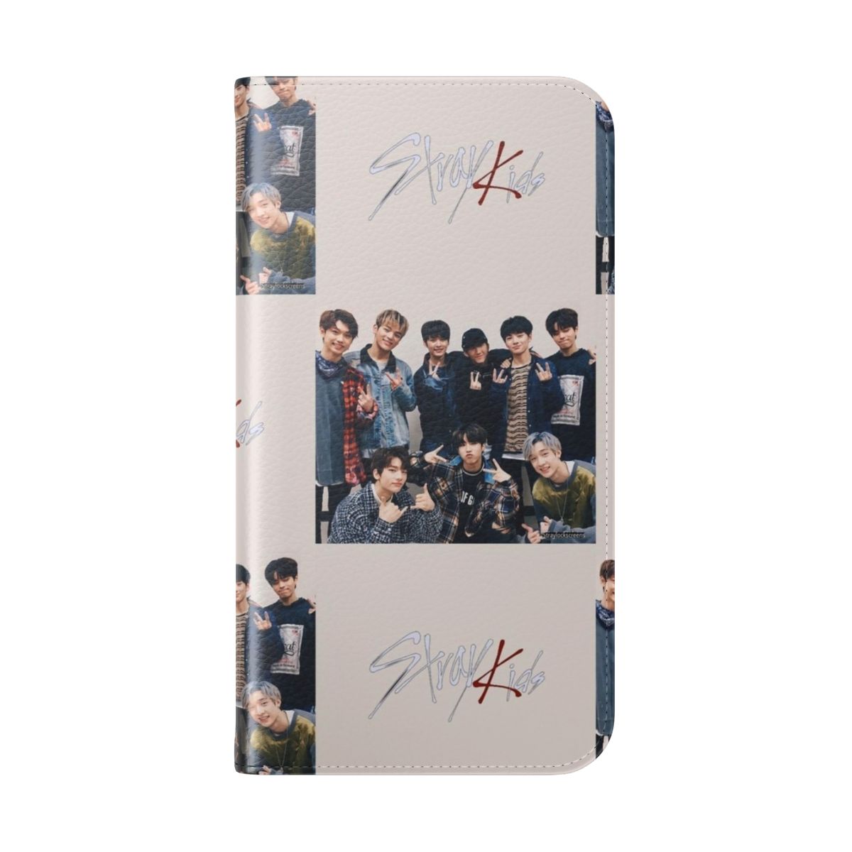 Stray Kids-inspired phone case with flip cover design - Folded Back