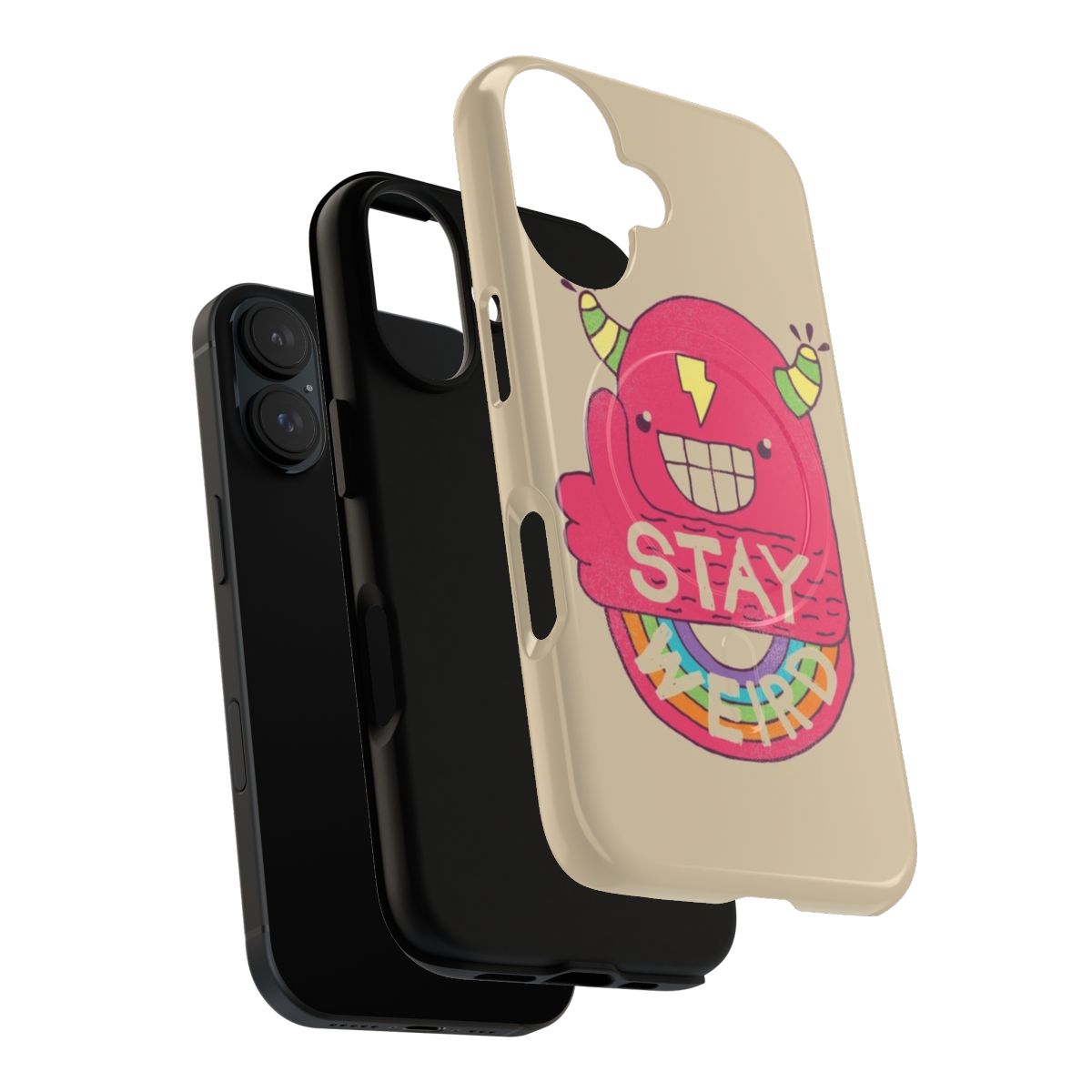 Magnetic tough phone case with a funky, weird, and retro-inspired design - Layers