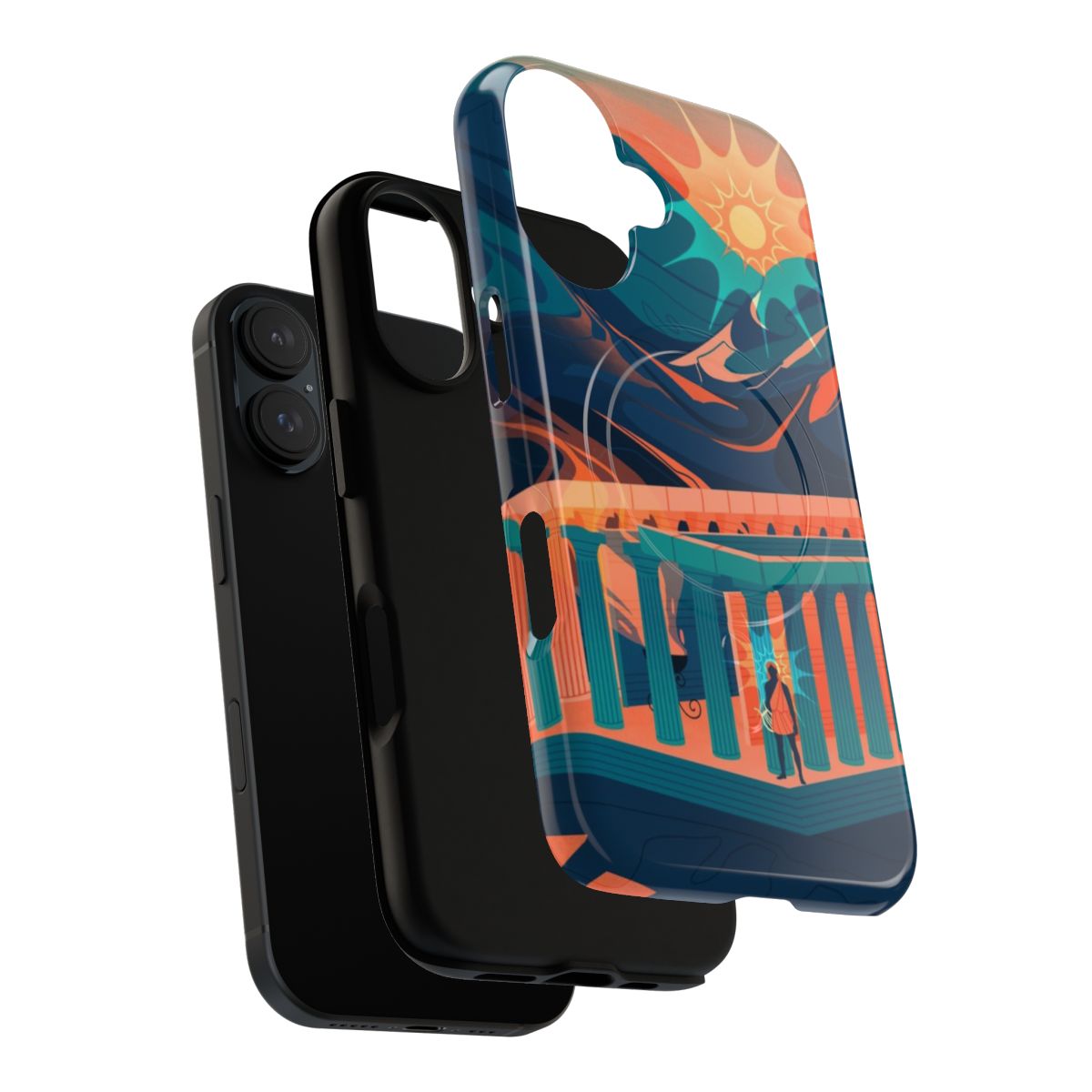 Tough phone case with an image of the ancient Temple of Apollo at Bassae in Greece - Layers