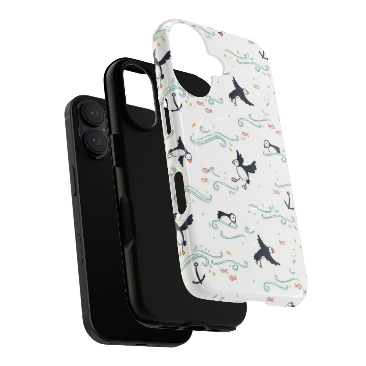 Puffin-themed magnetic tough phone case with vibrant colors and design - Layers