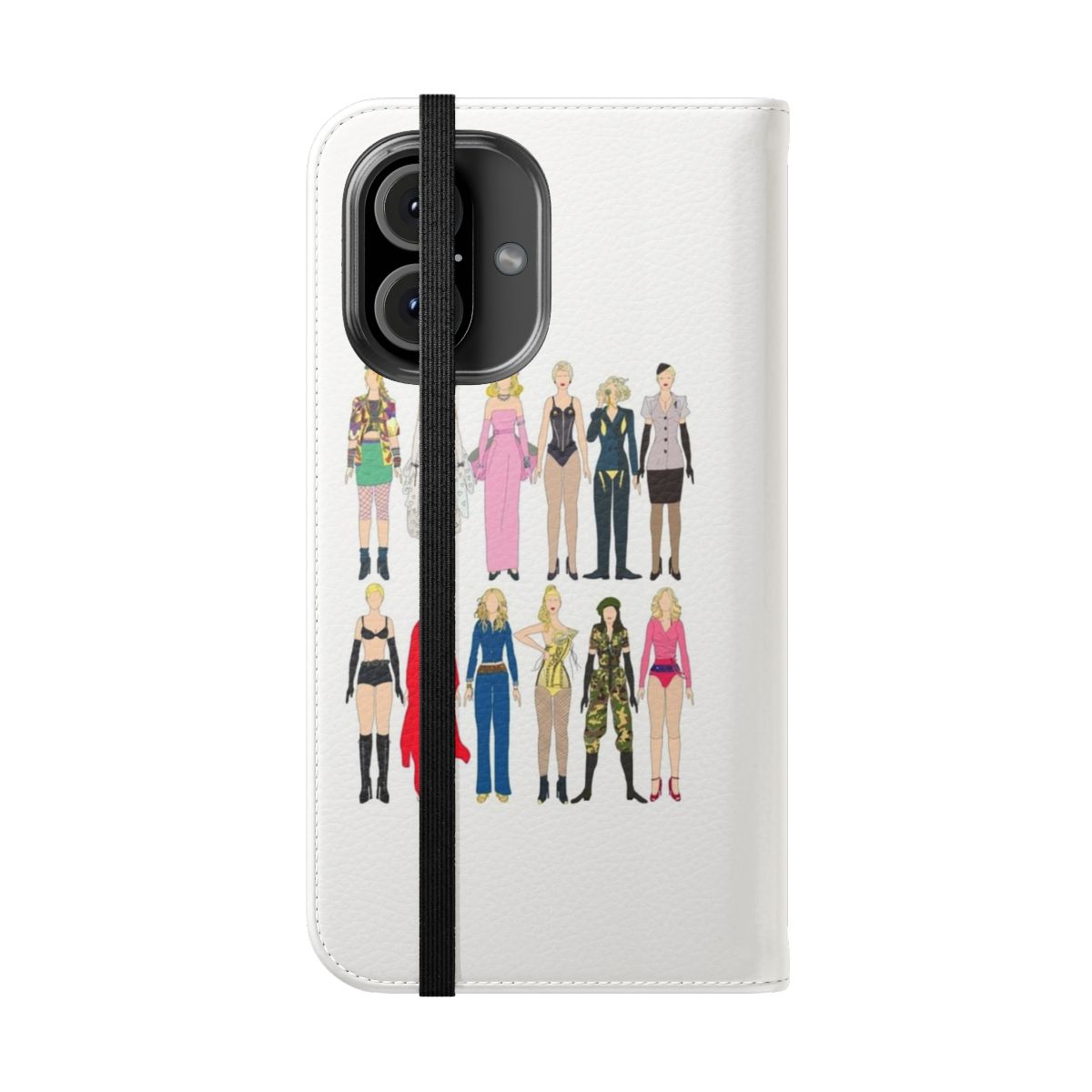 Stylish phone case with feminist and Madonna artwork - Folded Front