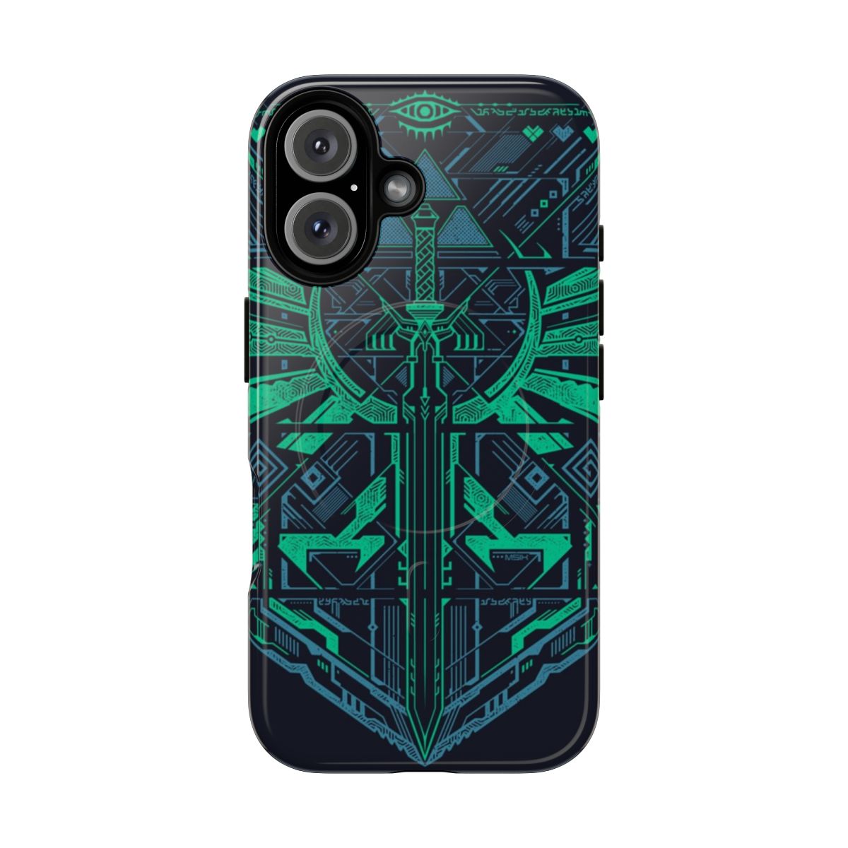 Cyber Hero Magnetic Tough Phone Case with Sword and Anime Graphics